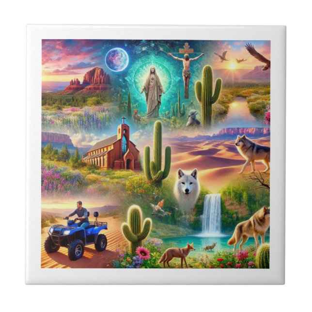 Arizona Spiritual Trip Ceramic Tile (Front)
