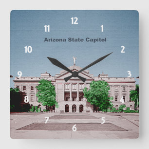 Arizona State Capitol Tinted Colourized Square Wall Clock
