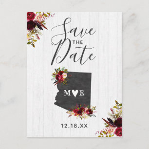 Arizona State Destination Rustic Save the Date Announcement Postcard