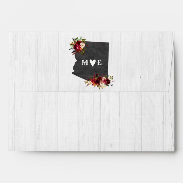 Arizona State Destination Rustic Wedding Monogram Envelopes (Back (Top Flap))