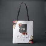 Arizona State Destination Rustic Wedding Monogram Tote Bag<br><div class="desc">Arizona State Destination Rustic Country Chic with White Barn Wood & Marsala Burgundy Watercolor Floral Arrangements & Boho Feathers Wedding Tote Bags with MOVEABLE HEART LOCATION just click the customise further link to position your heart ~ Check my shop to see the entire wedding suite for this design!</div>