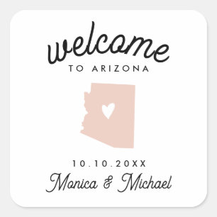 ARIZONA State  Destination Wedding - ANY COLOR!  Square Sticker