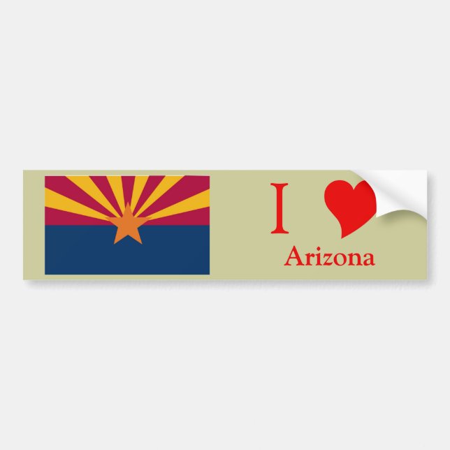 Arizona State Flag Bumper Sticker (Front)