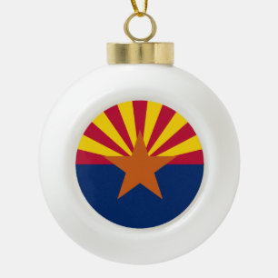 Arizona State Flag Ceramic Ball Christmas Ornament
