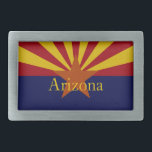 Arizona State Flag Custom Belt Buckle<br><div class="desc">A graphic Arizona State Flag design on a belt buckle.  The belt buckle has the customisable text Arizona.</div>