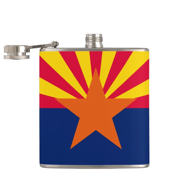 Arizona State Flag Design Hip Flask (Opened)