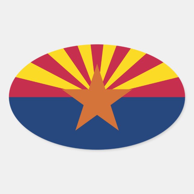 Arizona State Flag Oval Sticker (Front)