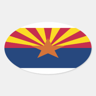 Arizona State Flag Oval Sticker