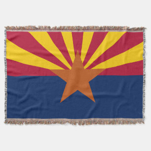 Arizona State Flag Print Patriotic Throw Blanket