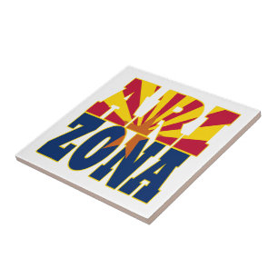 Arizona state flag text ceramic tile
