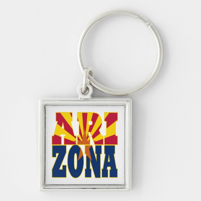 Arizona state flag text key ring (Front)