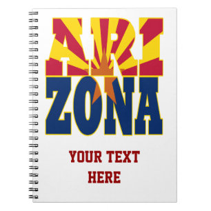 Arizona state flag text notebook