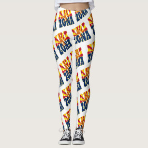 Arizona state flag text pattern leggings