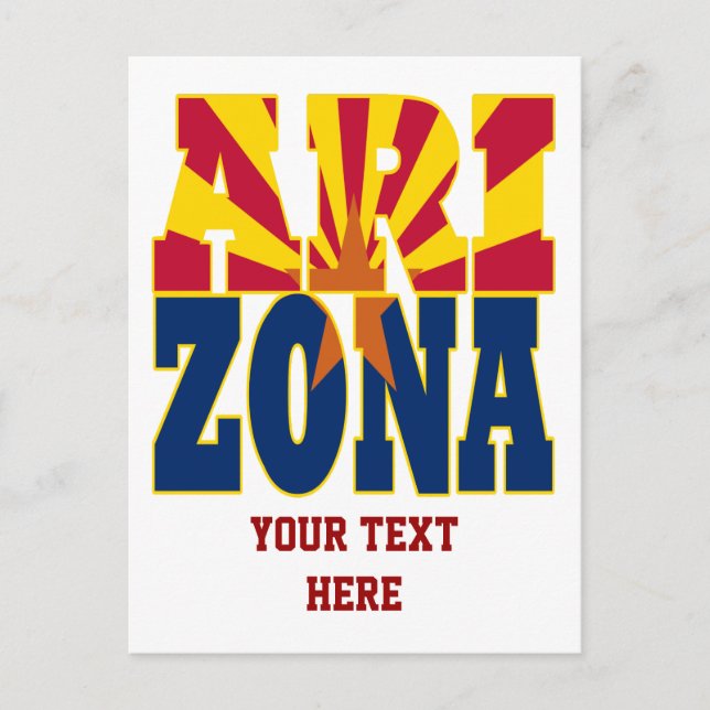 Arizona state flag text postcard (Front)