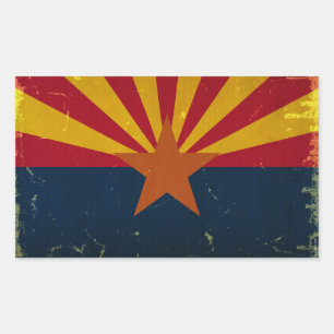 Arizona State Flag VINTAGE.png Rectangular Sticker