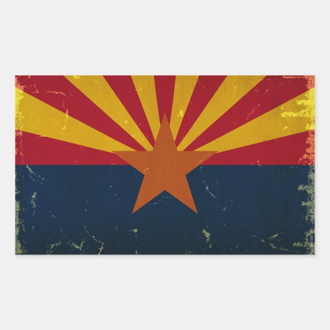 Arizona State Flag VINTAGE.png Rectangular Sticker (Front)
