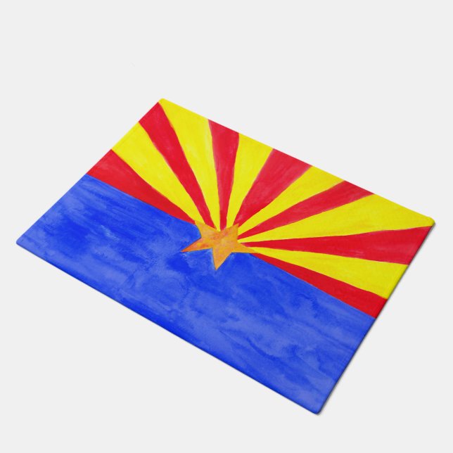Arizona State Flag Watercolor Doormat (Angled)