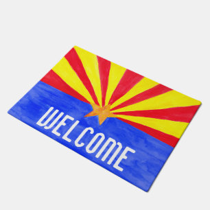 Arizona State Flag Watercolor Doormat