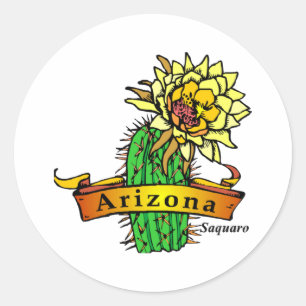 Arizona State Flower - Saguaro Classic Round Sticker