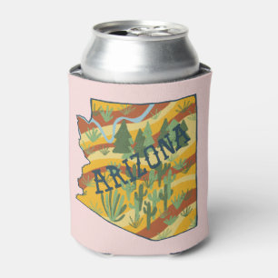 Arizona State Illustrated Map Can Cooler