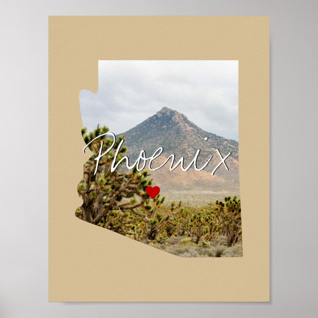 Arizona State Photo insert and town name Poster (Front)