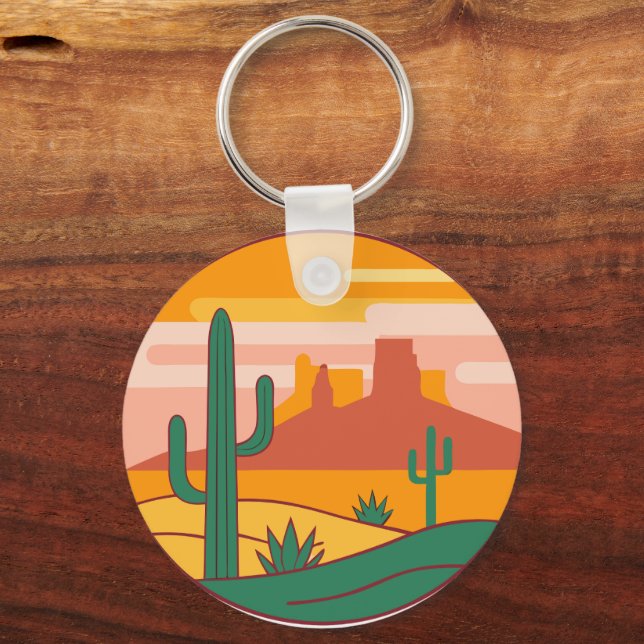 Arizona State Pride Desert Vibes Key Ring (Back)