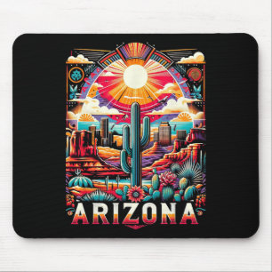 Arizona State Shirt Az Retro Desert Cactus Family  Mouse Pad