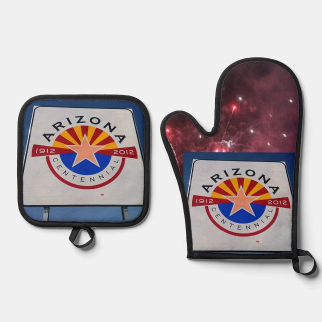 Arizona State sign Oven Mitt & Pot Holder Set (Front)