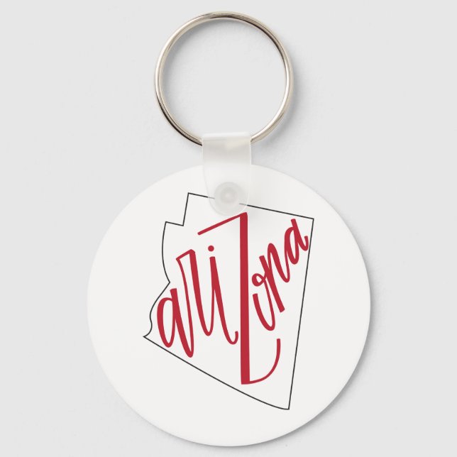 Arizona | State Typography Design Key Ring (Front)
