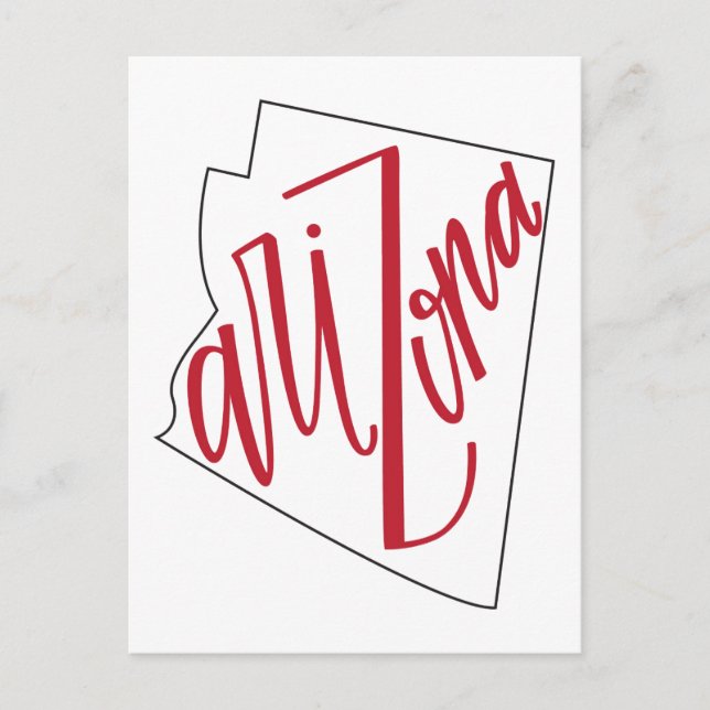 Arizona | State Typography Design Postcard (Front)