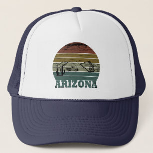arizona state vintage sunset landscape az trucker hat