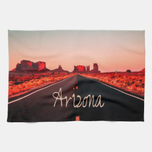 Arizona Sunrise Desert Red Rocks Tea Towel
