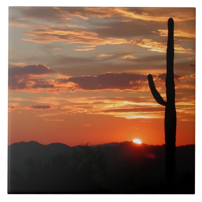 Arizona Sunset, beautiful colours, Ceramic Tile (Front)