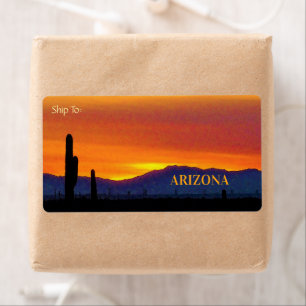 Arizona Sunset / Bright Orange / Saguaro Cactus