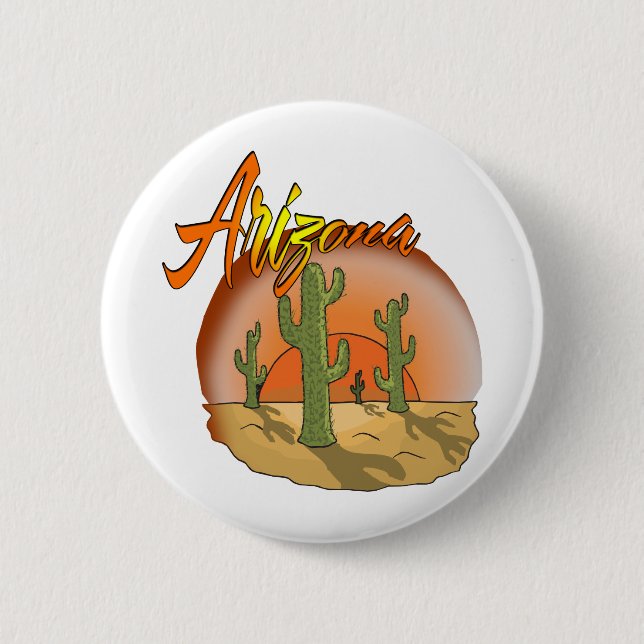 ARIZONA Sunset Cactus 6 Cm Round Badge (Front)