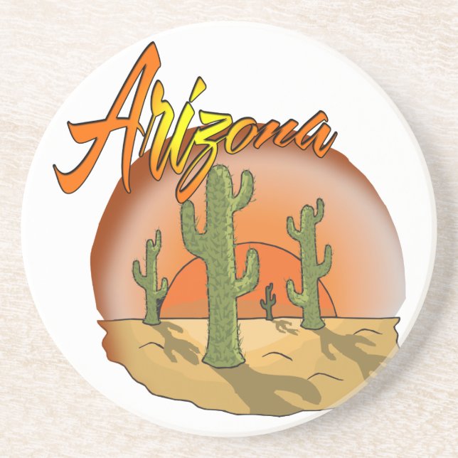 AriZona Sunset Cactus Coaster (Front)