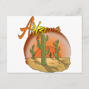 ARIZONA Sunset Cactus Postcard
