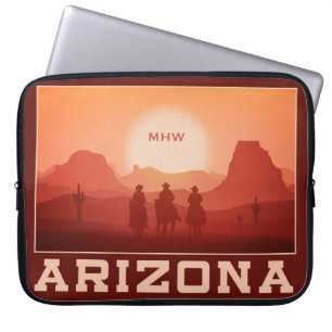 Arizona Sunset custom monogram laptop sleeves
