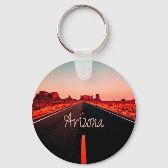 Arizona Sunset Desert Red Rocks Key Ring (Front)
