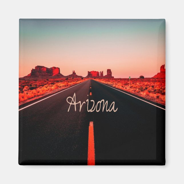 Arizona Sunset Desert Red Rocks Magnet (Front)