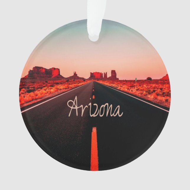 Arizona Sunset Desert Red Rocks Ornament (Front)