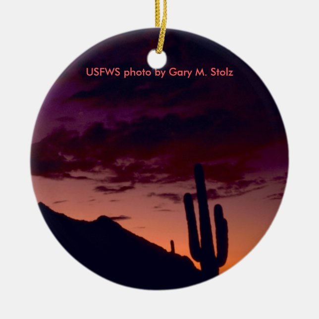 Arizona / Sunset in Sabino Canyon Ceramic Tree Decoration (Front)