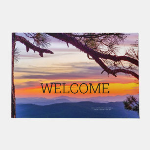 Arizona Sunset Pine Tree Mountains Scenic View Doormat
