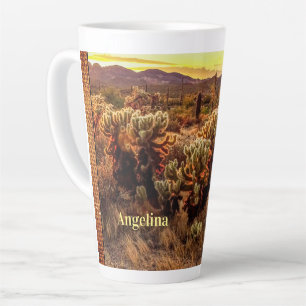 Arizona Sunset Warm Colours Cactus Photo Latte Mug