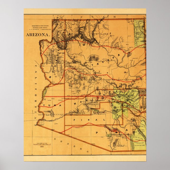 Arizona TerritoryPanoramic MapArizona Poster (Front)