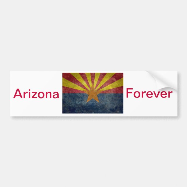 Arizona, the 48th state Flag Bumper Sticker (Front)
