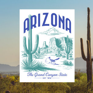 Arizona The Grand Canyon State Est. 1912 Postcard