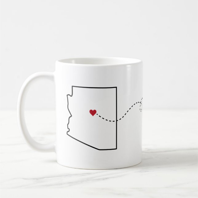 Arizona to Colorado - Heart2Heart Coffee Mug (Left)
