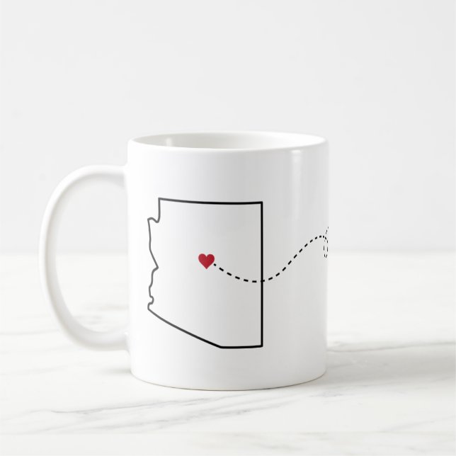 Arizona to Kansas - Heart2Heart Coffee Mug (Left)