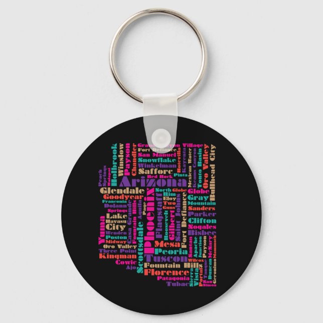 ARIZONA TOWNS MAP KEY RING (Front)